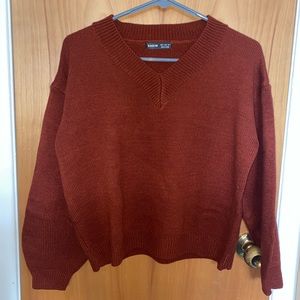 burnt orange oversized sweater